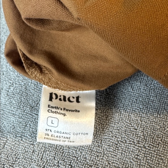 Pact Organic Cotton Daily Twill Skirt Size L Camel NWT Stretch Pockets - Picture 4 of 9